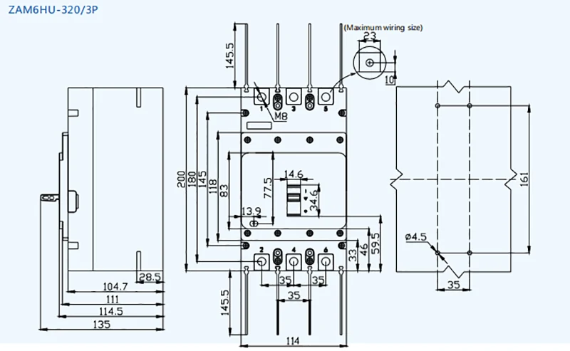 AC800V Solar MCCB 250A Circuit Breaker
