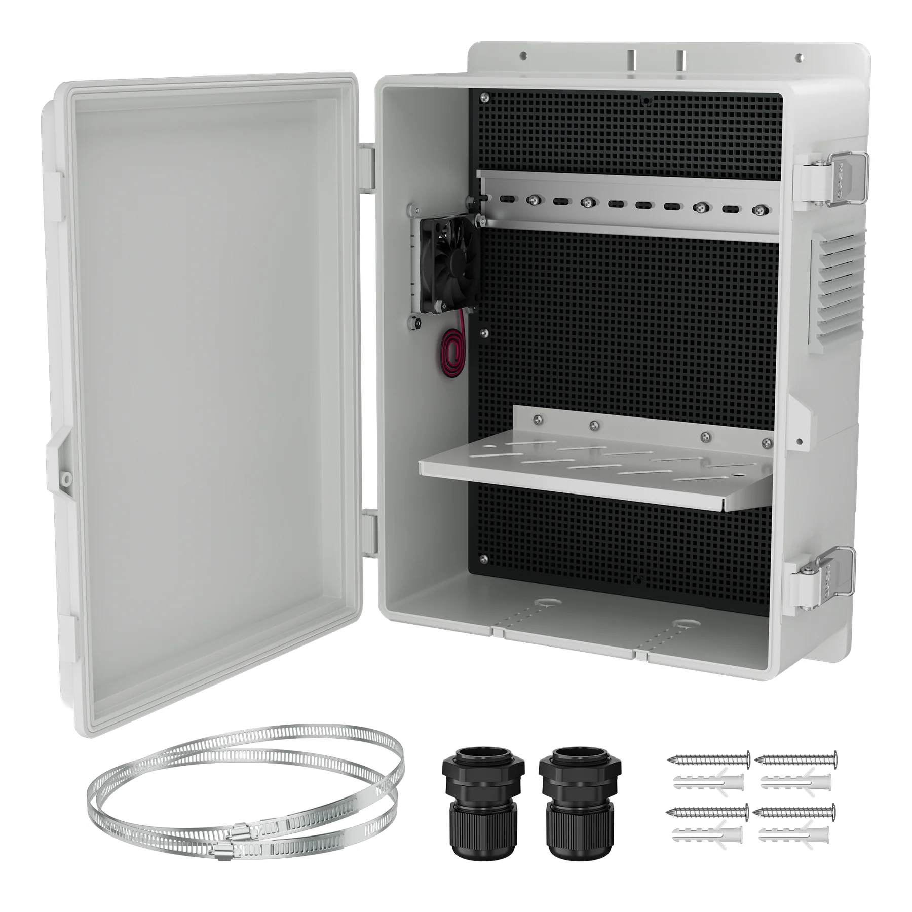 Caja de gabinete eléctrico resistente a la intemperie y ventilado - Mountis de polo/pared